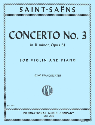 Book cover for Concerto No. 3 In B Minor, Opus 61