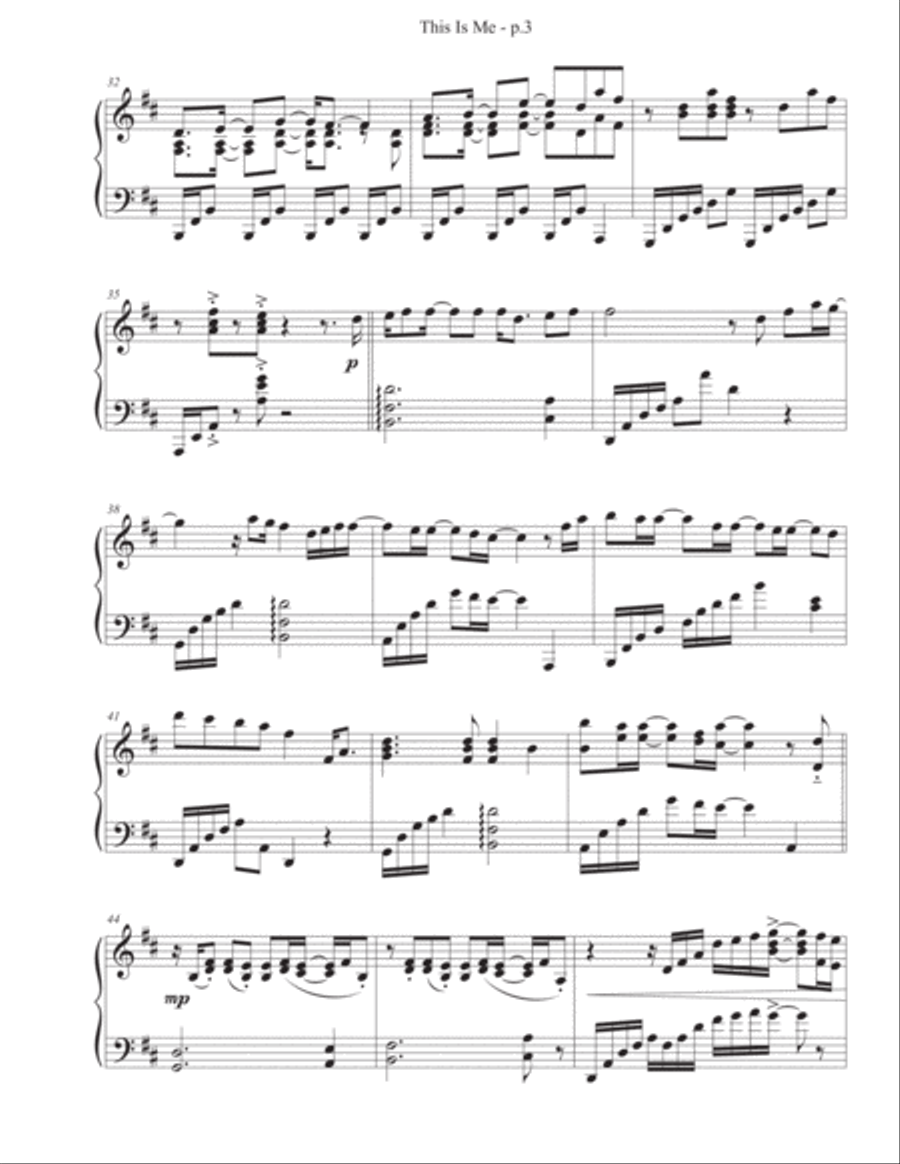 This Is Me Piano Solo scores gallery preview page 4