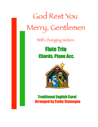 God Rest You Merry, Gentlemen (Flute Trio, Chords, Piano Acc.)