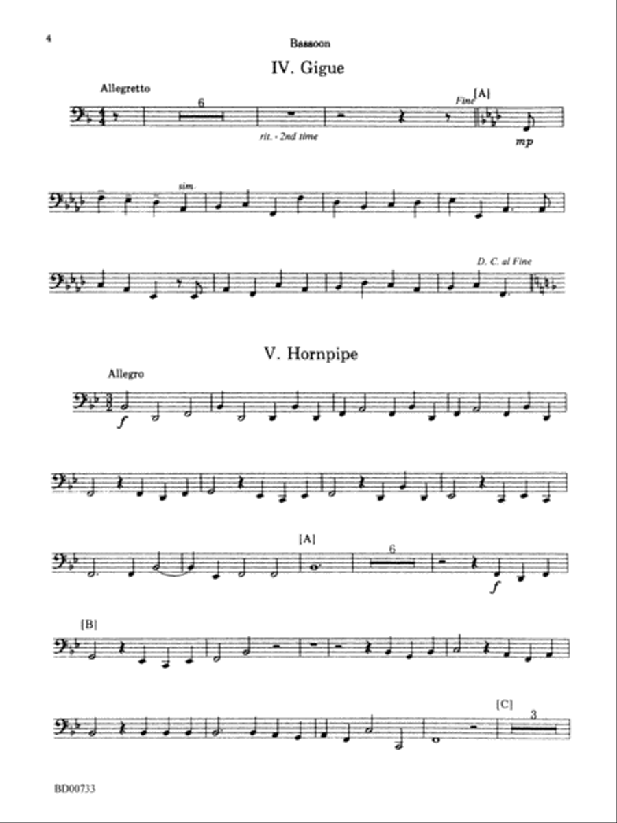 Water Music Suite: Bassoon Concert Band scores gallery preview page 4
