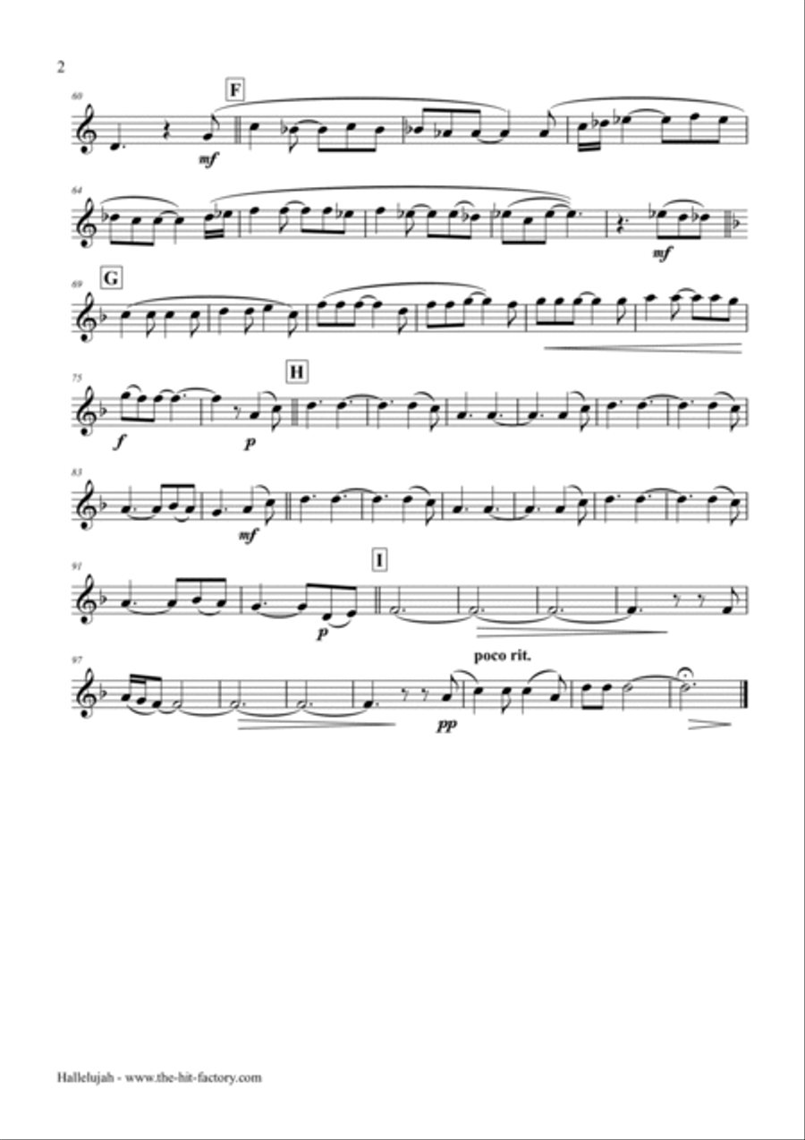 Hallelujah Euphonium scores gallery preview page 6