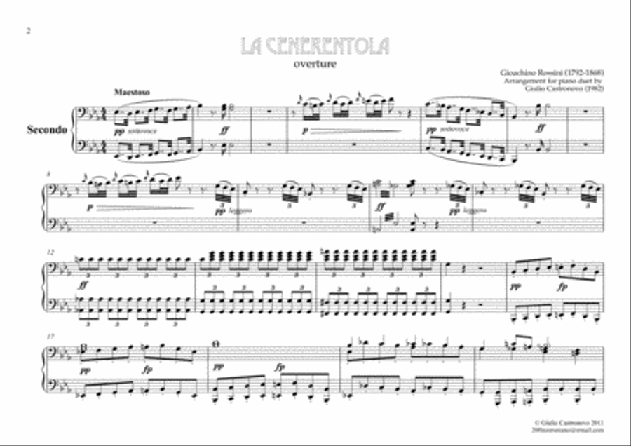 Rossini: La Cenerentola (Cinderella) - Overture for Piano Duet (4 hands) Piano Duet scores gallery preview page 2