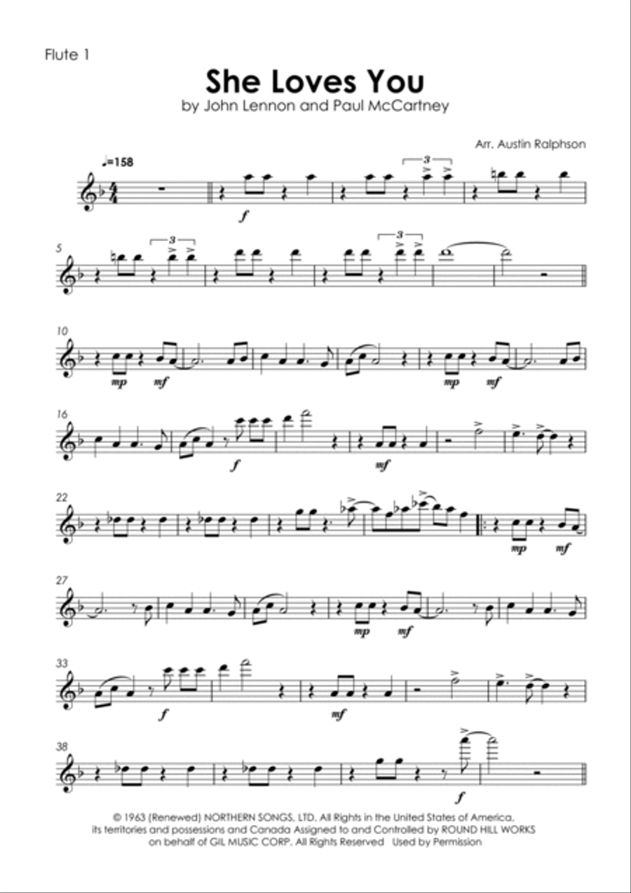 She Loves You Flute Quartet scores gallery preview page 3