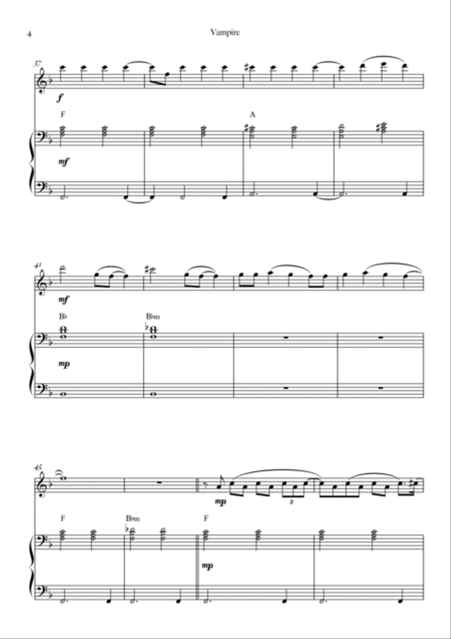 Vampire Vampire Violin Solo scores gallery preview page 4
