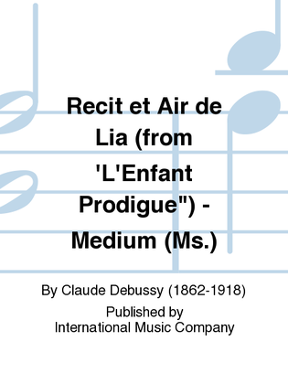 Book cover for Recit Et Air De Lia (From 'L'Enfant Prodigue) (F. & E.) - Medium (Ms.)