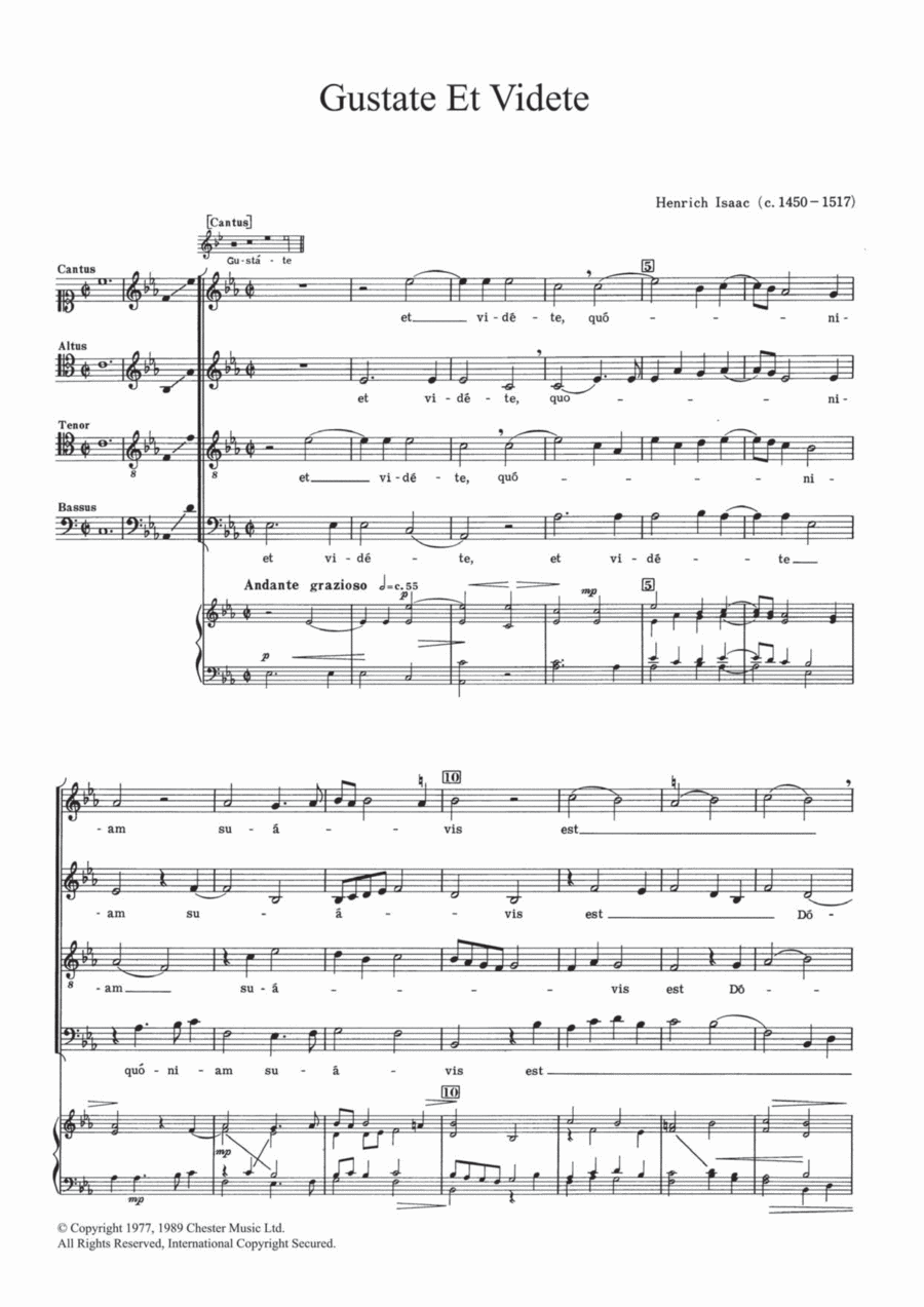 Gustate Et Videte Gustate Et Videte 4-Part scores gallery preview page 1