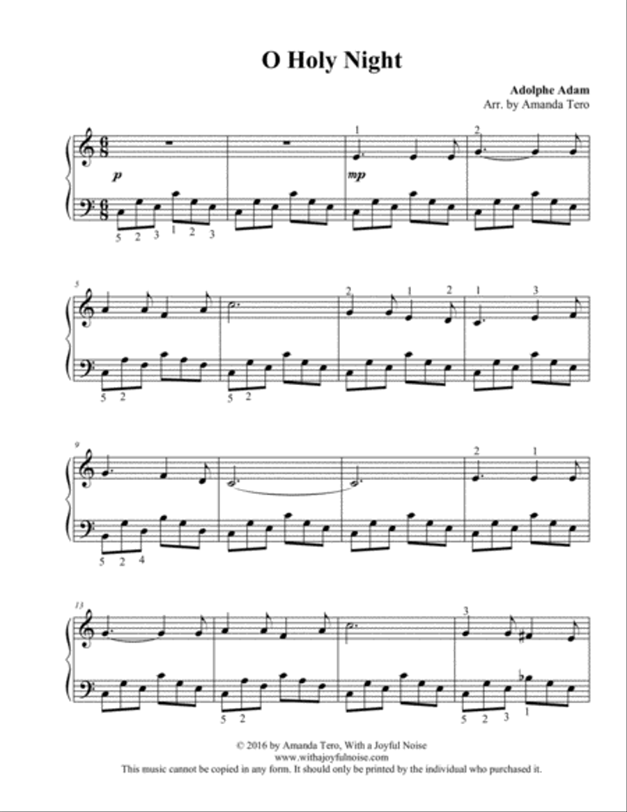 O Holy Night Easy Piano scores gallery preview page 3