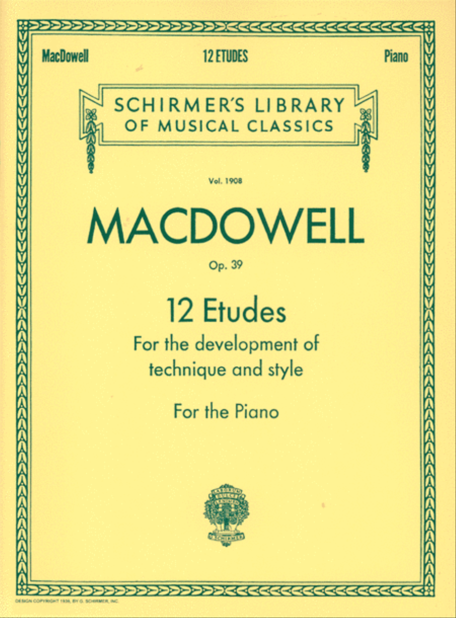 12 Etudes for the Development of Technique and Style, Op. 39 Piano Method scores gallery preview page 1