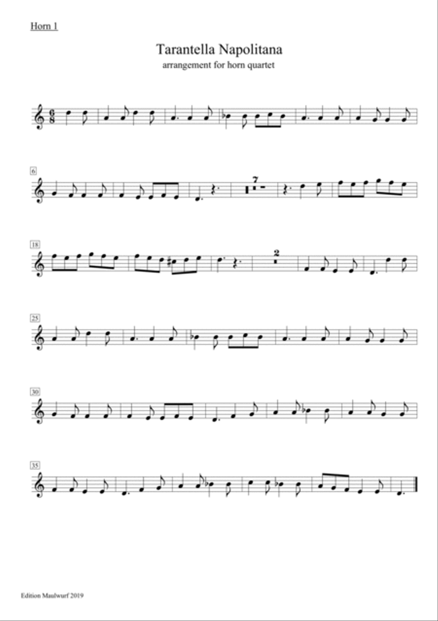 Tarantella Napolitana Brass Quartet scores gallery preview page 3