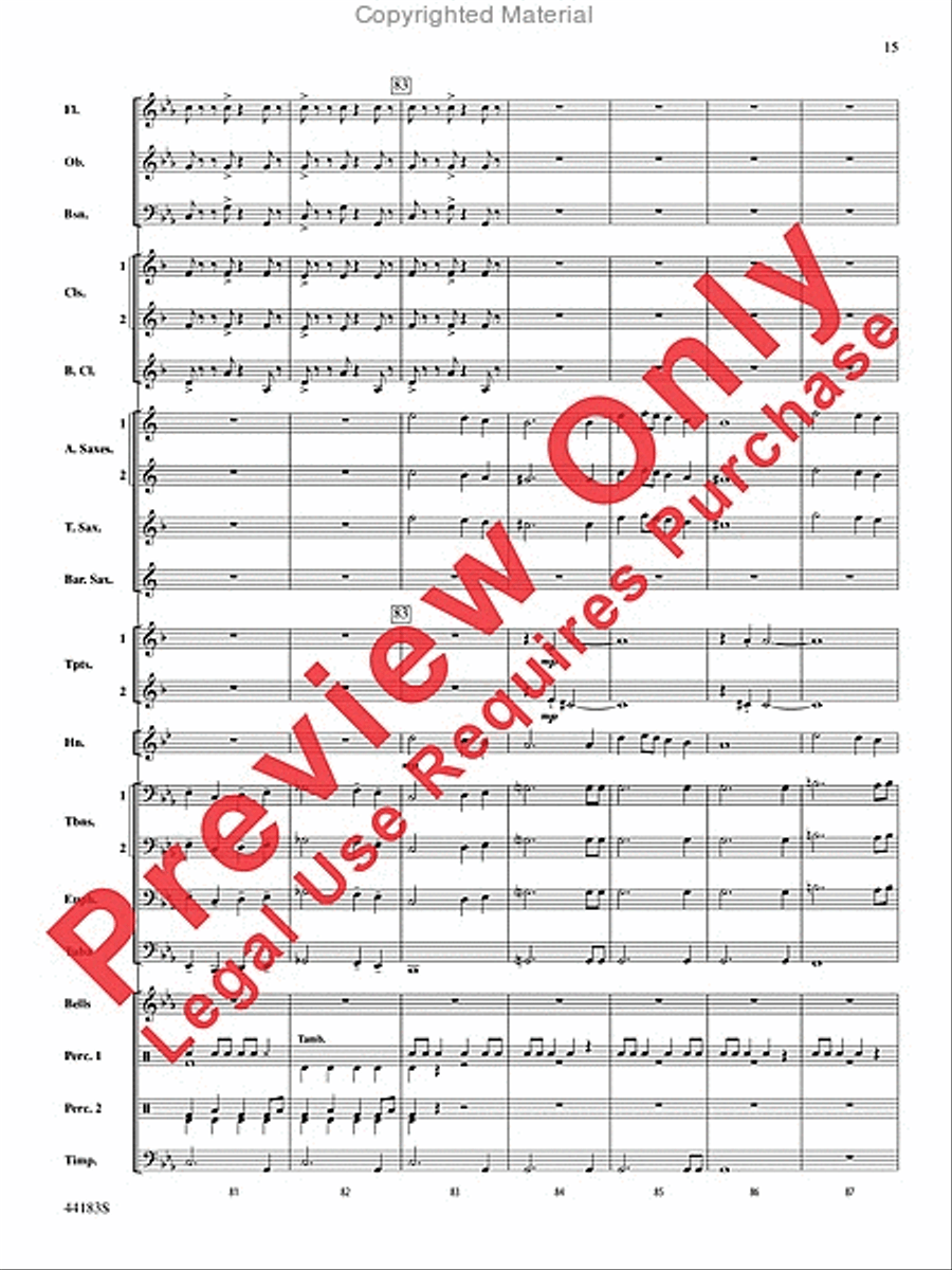 Cobra Dance Cobra Dance Concert Band scores gallery preview page 16