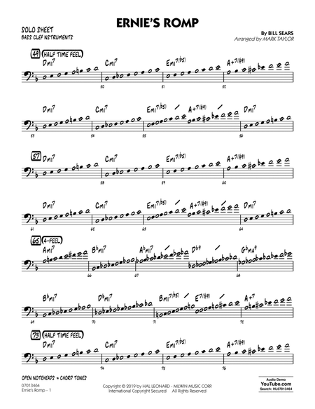 Ernie's Romp (arr. Mark Taylor) - Bass Clef Solo Sheet