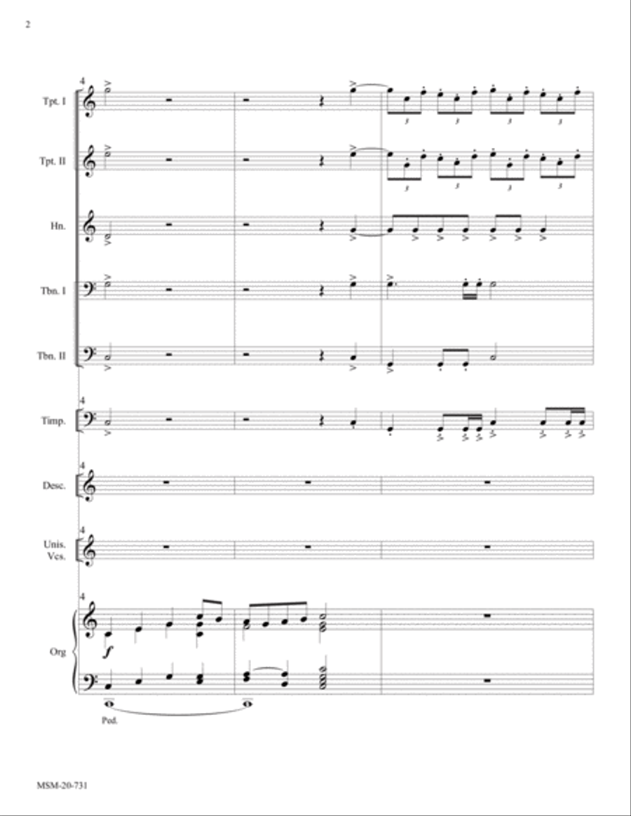 Easter Hymn Unison Choir scores gallery preview page 2