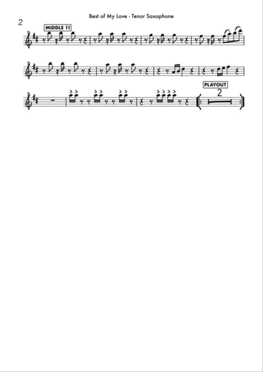 Best Of My Love Tenor Saxophone scores gallery preview page 6