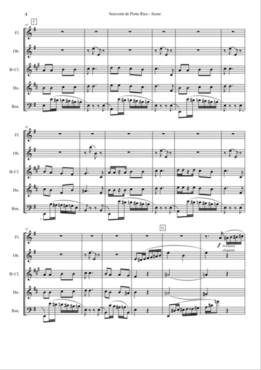 Souvenir de Porto Rico (Woodwind Quintet) Woodwind Quintet scores gallery preview page 4
