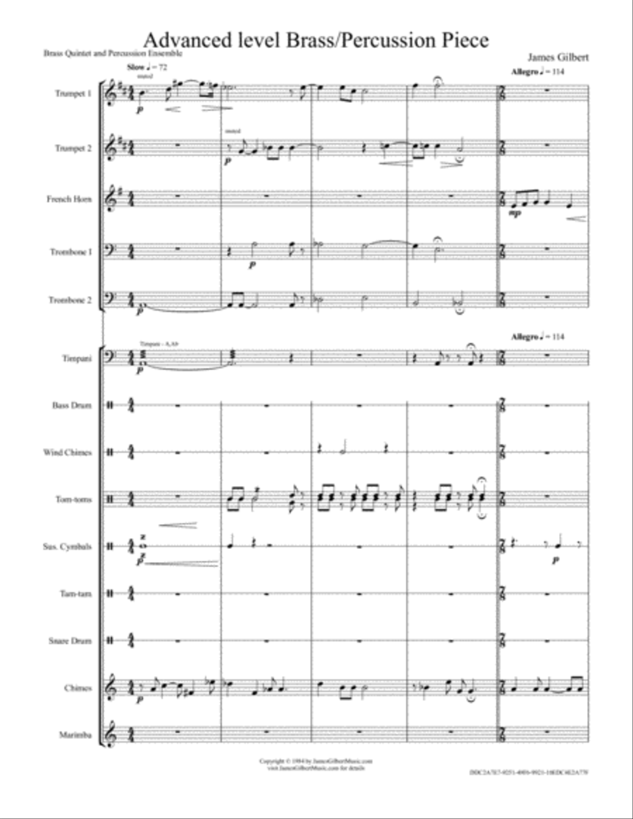 Brass Quintet & Percussion Ensemble Piece Percussion Ensemble scores gallery preview page 4