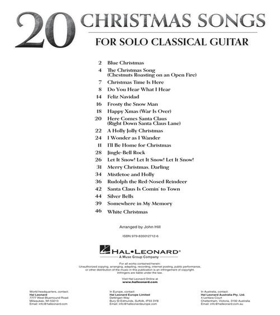 20 Christmas Songs for Solo Classical Guitar Acoustic Guitar scores gallery preview page 3