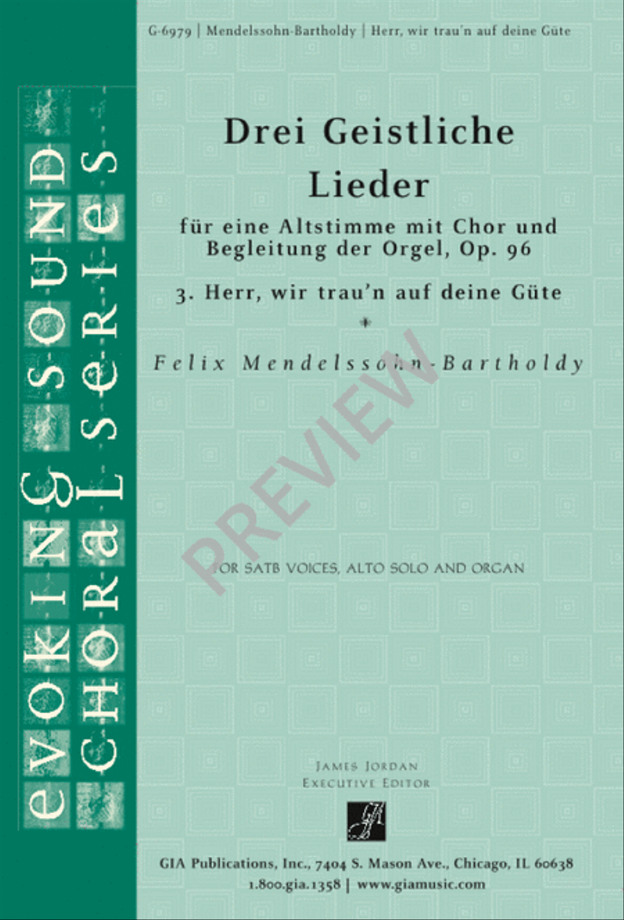 Herr, wir trau'n auf deine Güte 4-Part scores gallery preview page 1