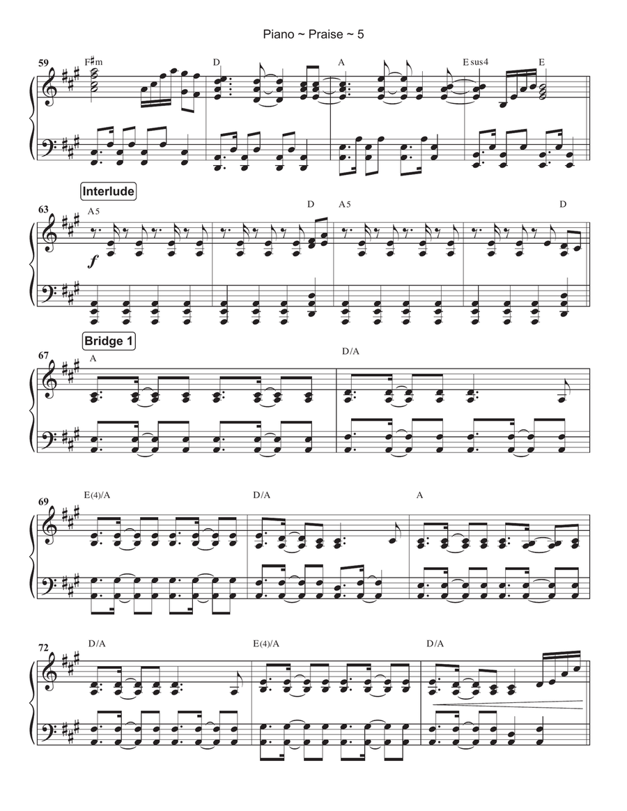 Praise Piano Solo scores gallery preview page 6