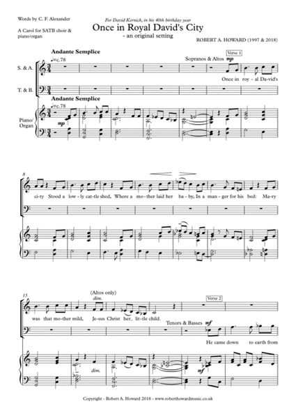 Once in Royal David's City (SATB version) image number null