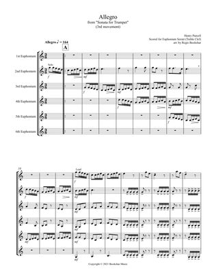 Allegro (from "Sonata for Trumpet") (Bb) (Euphonium Sextet - Treble Clef)