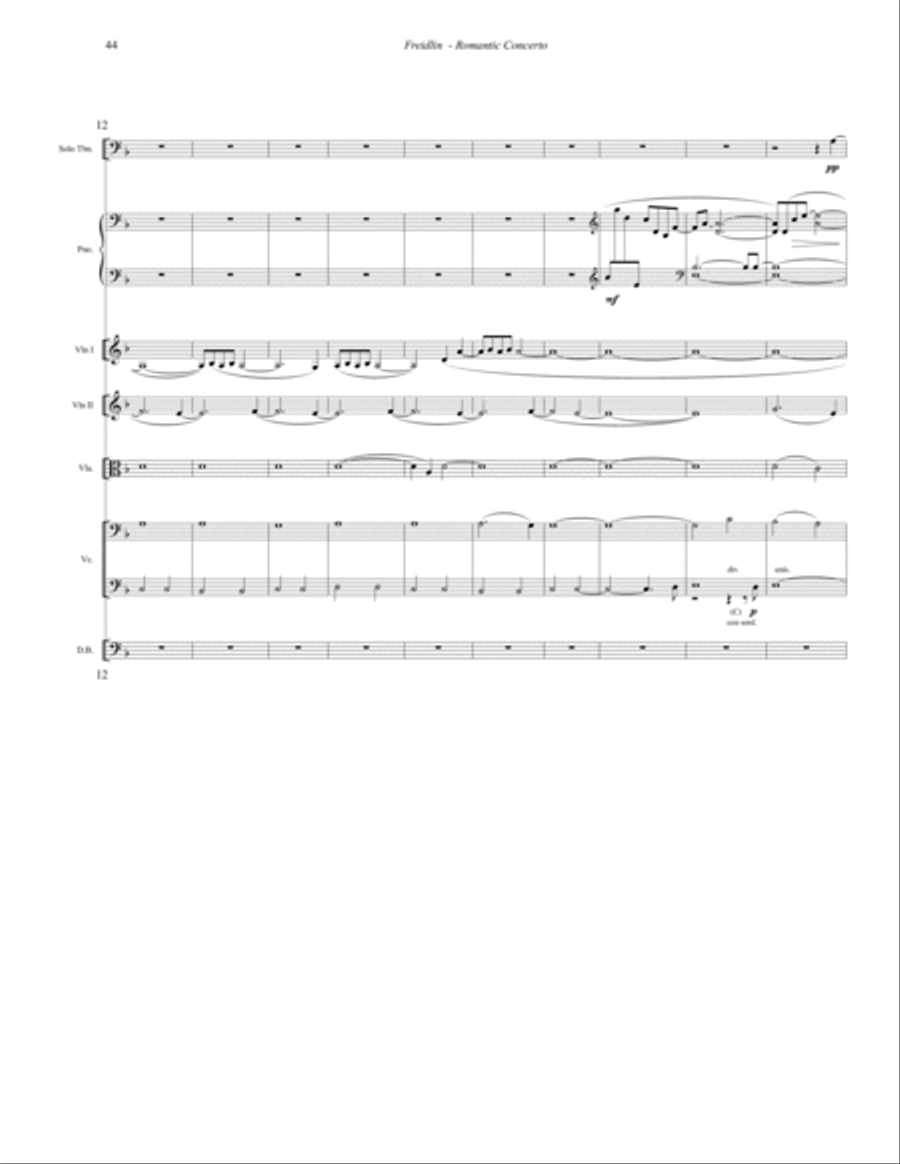 Romantic Concerto for Trombone and Orchestra Piano Accompaniment scores gallery preview page 10