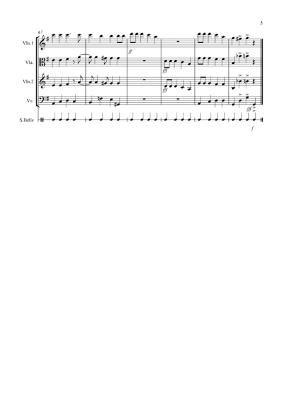 Jingle Bells (jazzy style!) for String Trio String Trio scores gallery preview page 5