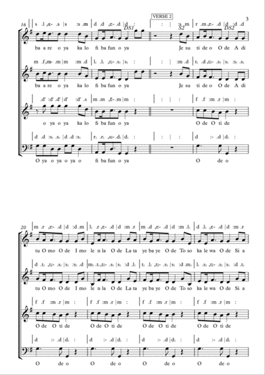 Jésù ti dé o (Jesus has arrived) Full Orchestra scores gallery preview page 3