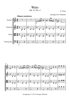 Waltz from ''Lyric Pieces'' Op.12, No.2 - for string quartet