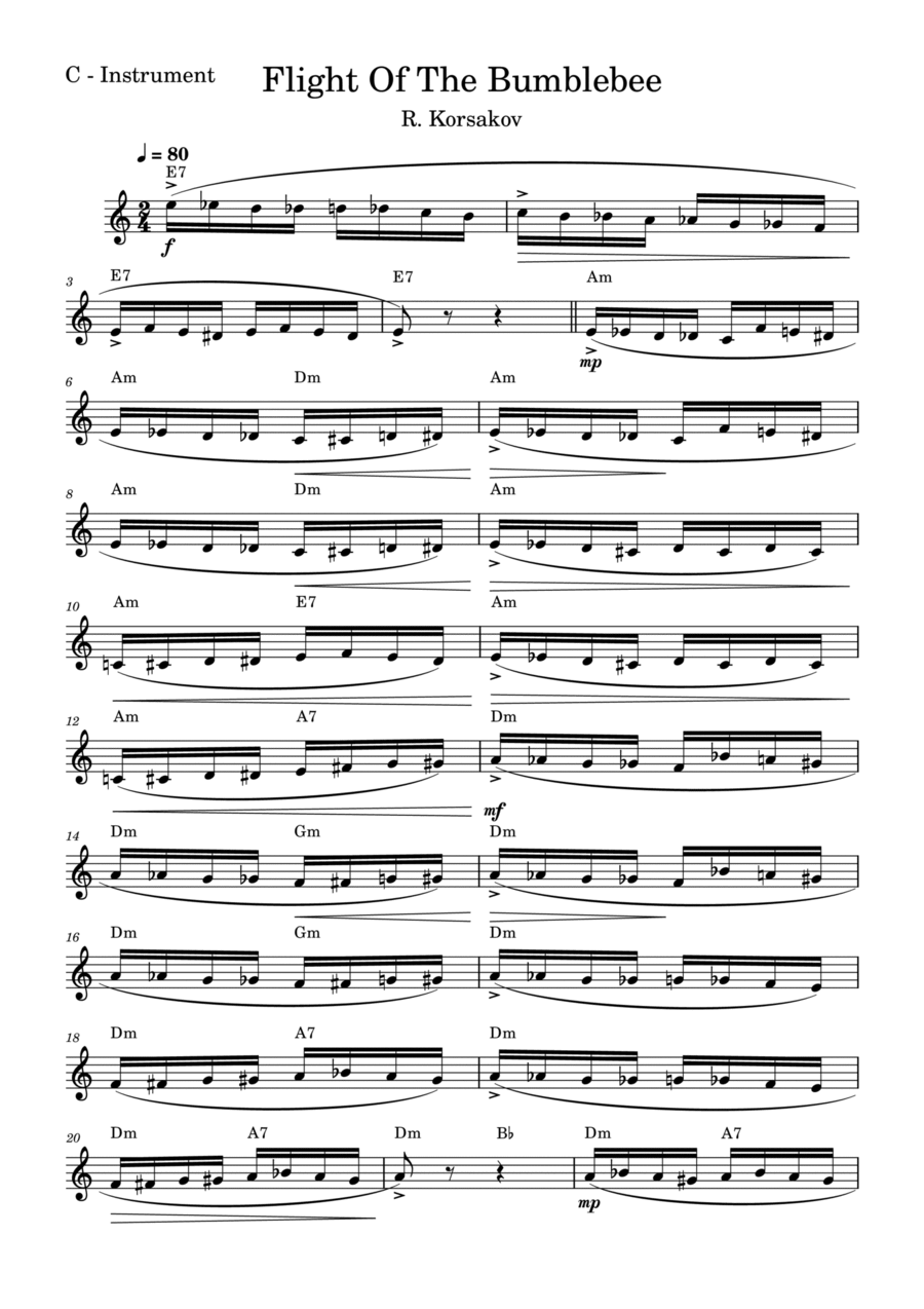 The Flight Of The Bumblebee Violin Solo scores gallery preview page 1