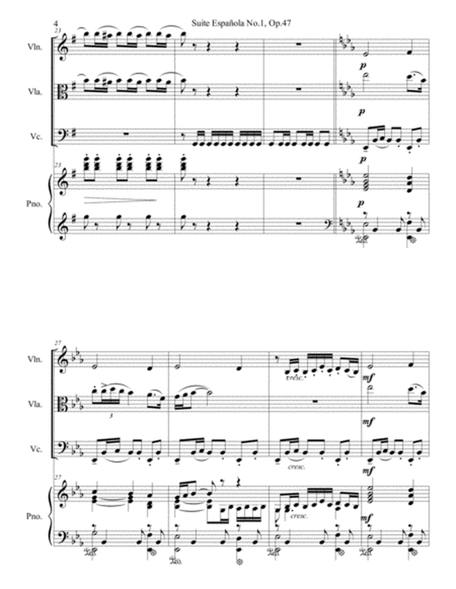 Isaac Albeniz - "Sevilla" arr. for piano quartet (score and parts)