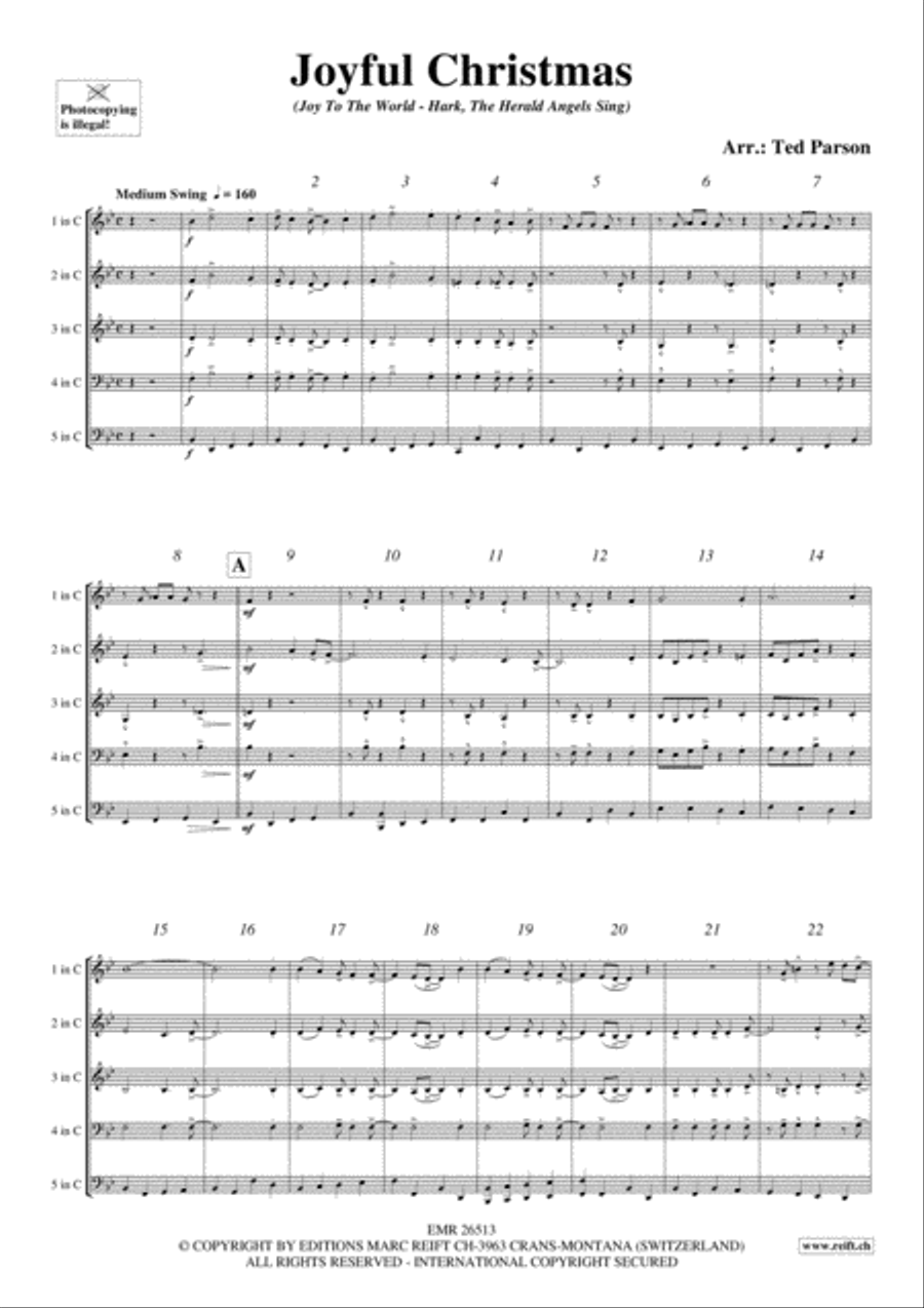 Joyful Christmas Brass Quintet scores gallery preview page 3