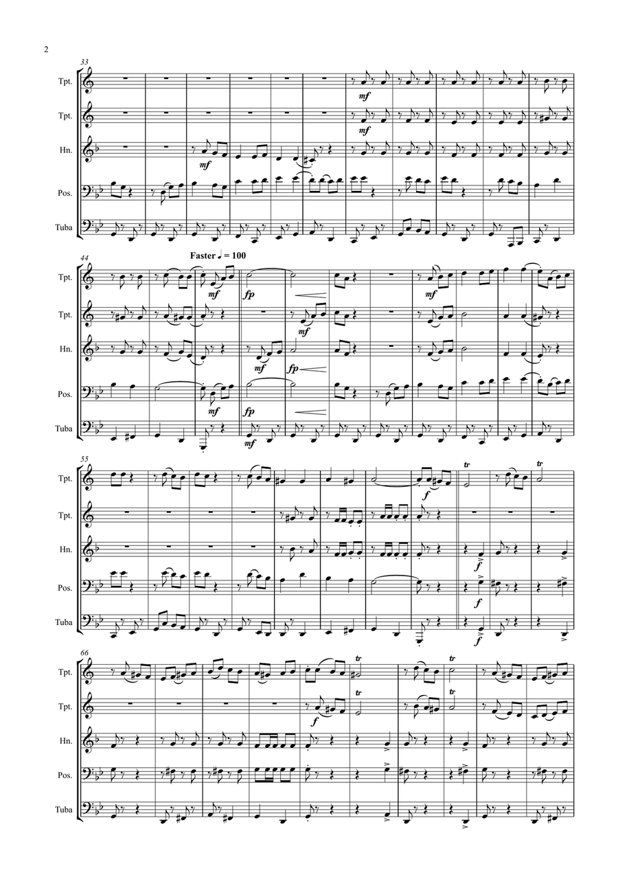 Bella Ciao - Italian Classic - Brass Quintet Brass Quintet scores gallery preview page 2