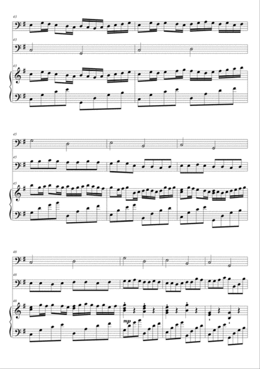 Canon in G Major 2 Cellos & Piano String Duet scores gallery preview page 5