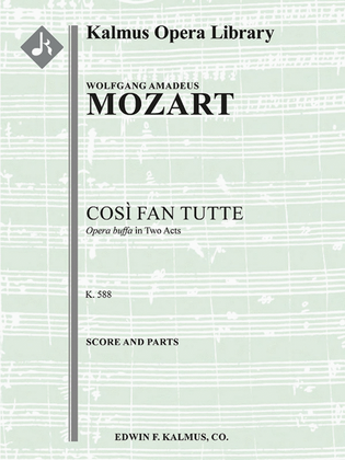 Book cover for Cosi fan Tutte, K. 588: Complete Opera