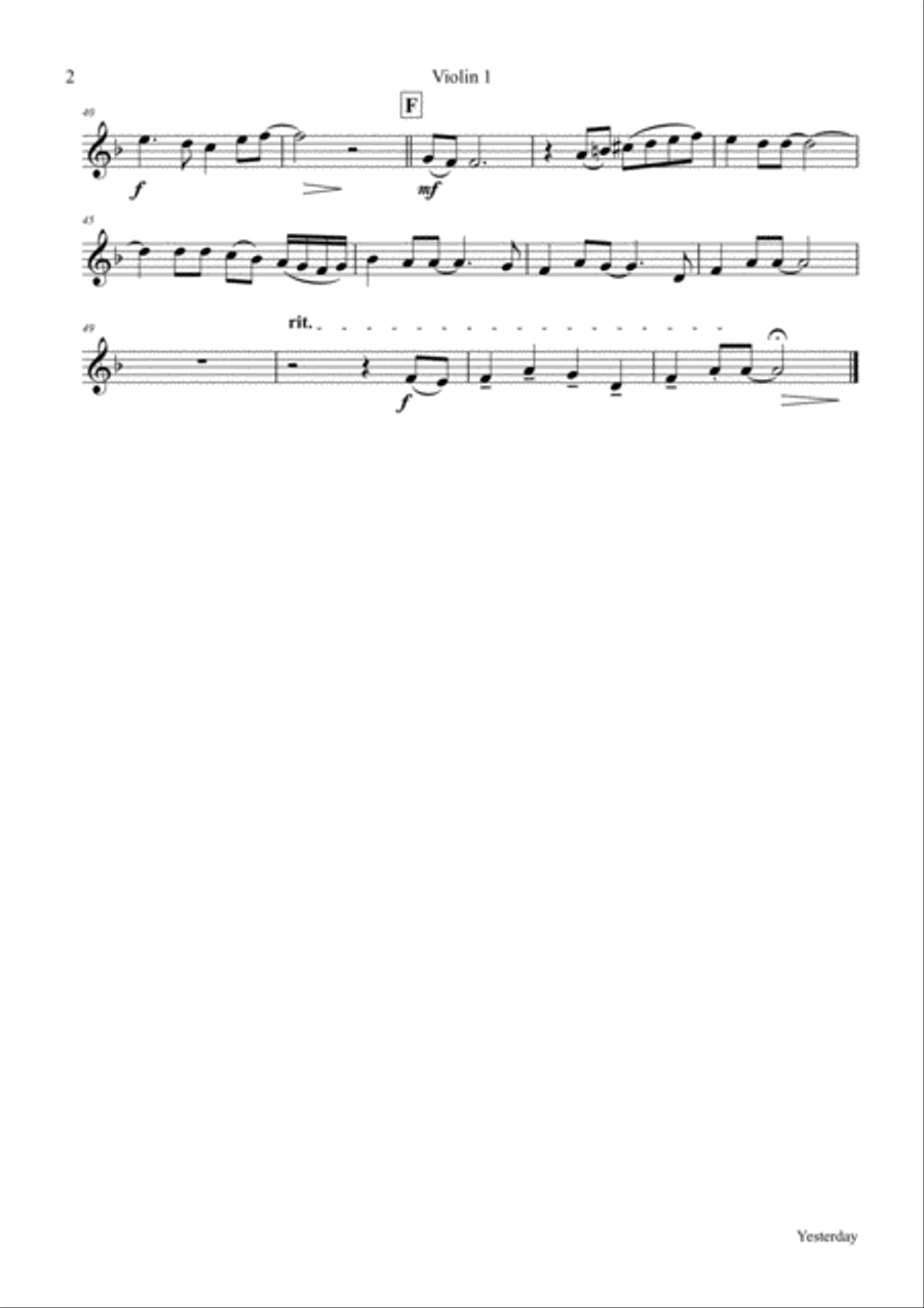 Yesterday String Quartet scores gallery preview page 4