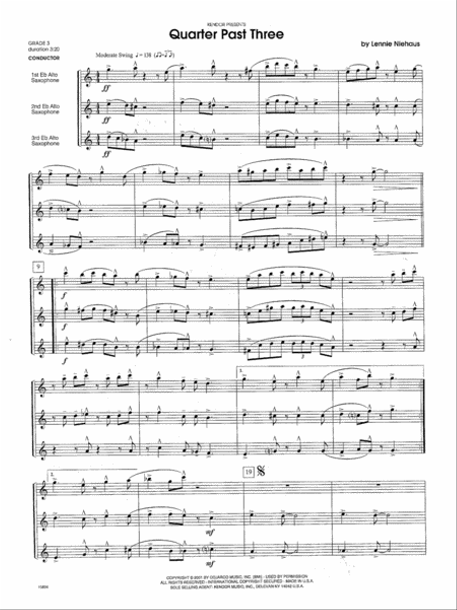 Quarter Past Three Quarter Past Three Alto Saxophone scores gallery preview page 2