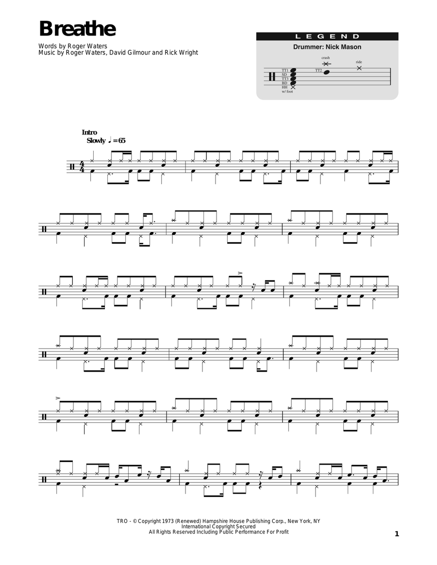 Breathe Breathe Drum Set scores gallery preview page 1
