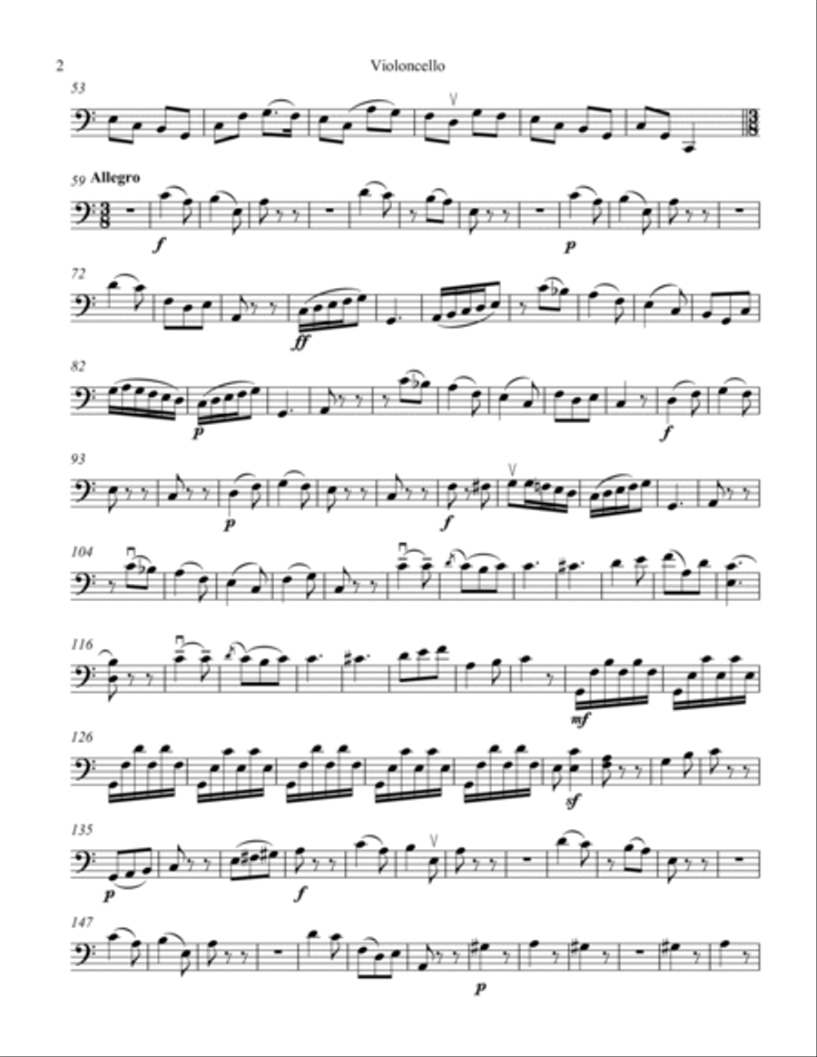 Duo #1, Op. 1 Movement 2 in C Major String Duet scores gallery preview page 2