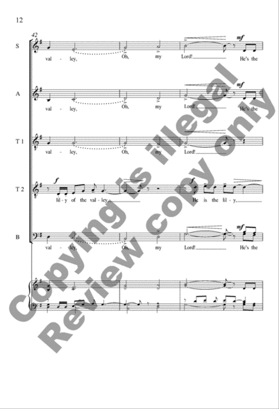 He's the Lily of the Valley Divisi scores gallery preview page 12