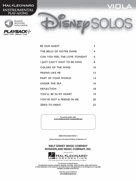 Disney Solos for Viola image number null