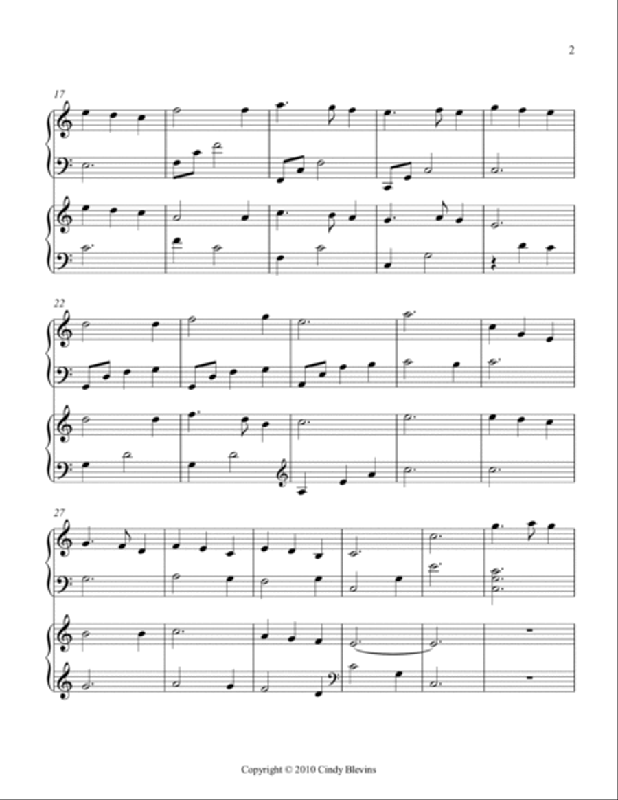 Silent Night, Harp and Piano Duet Harp scores gallery preview page 3