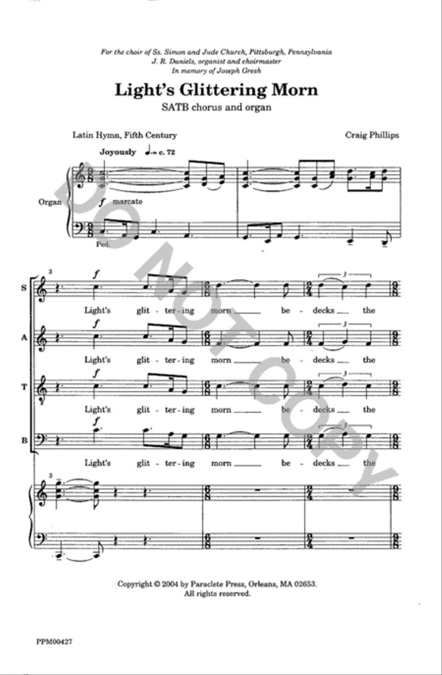 Light's Glittering Morn 4-Part scores gallery preview page 2