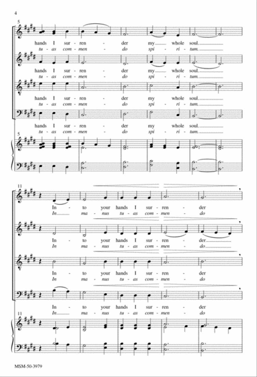 Into Your Hands I Surrender My Soul: In manus tuas 4-Part scores gallery preview page 3