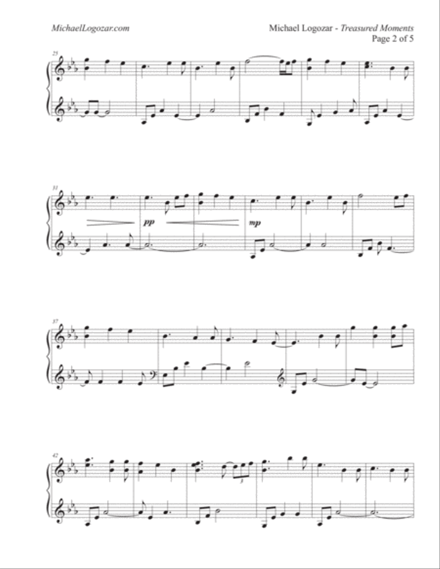 Treasured Moments Piano Solo scores gallery preview page 2