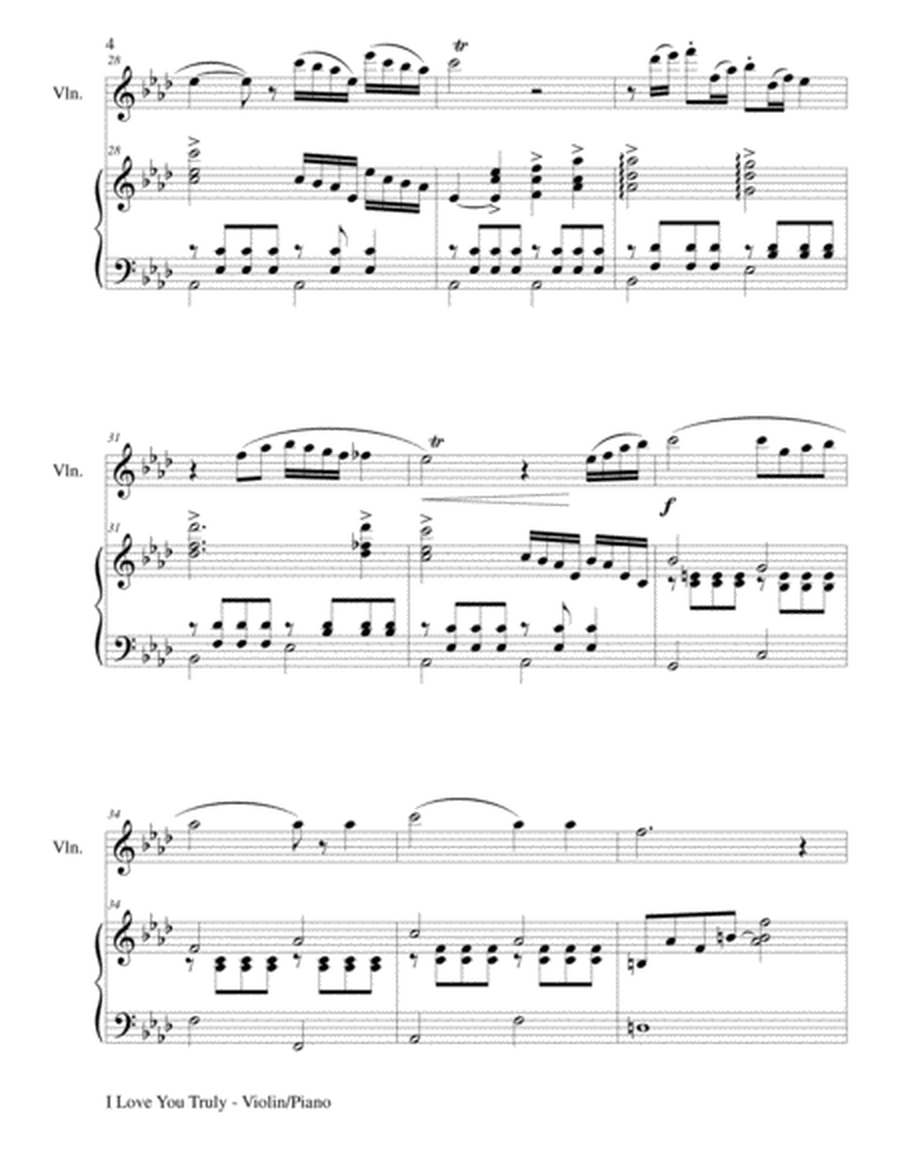 I LOVE YOU TRULY (Duet for Violin/Piano with Score and Vln Part) image number null