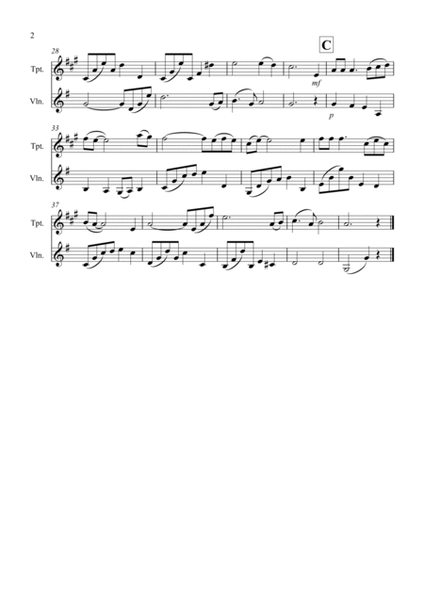 Shenandoah for Trumpet and Violin Duet image number null