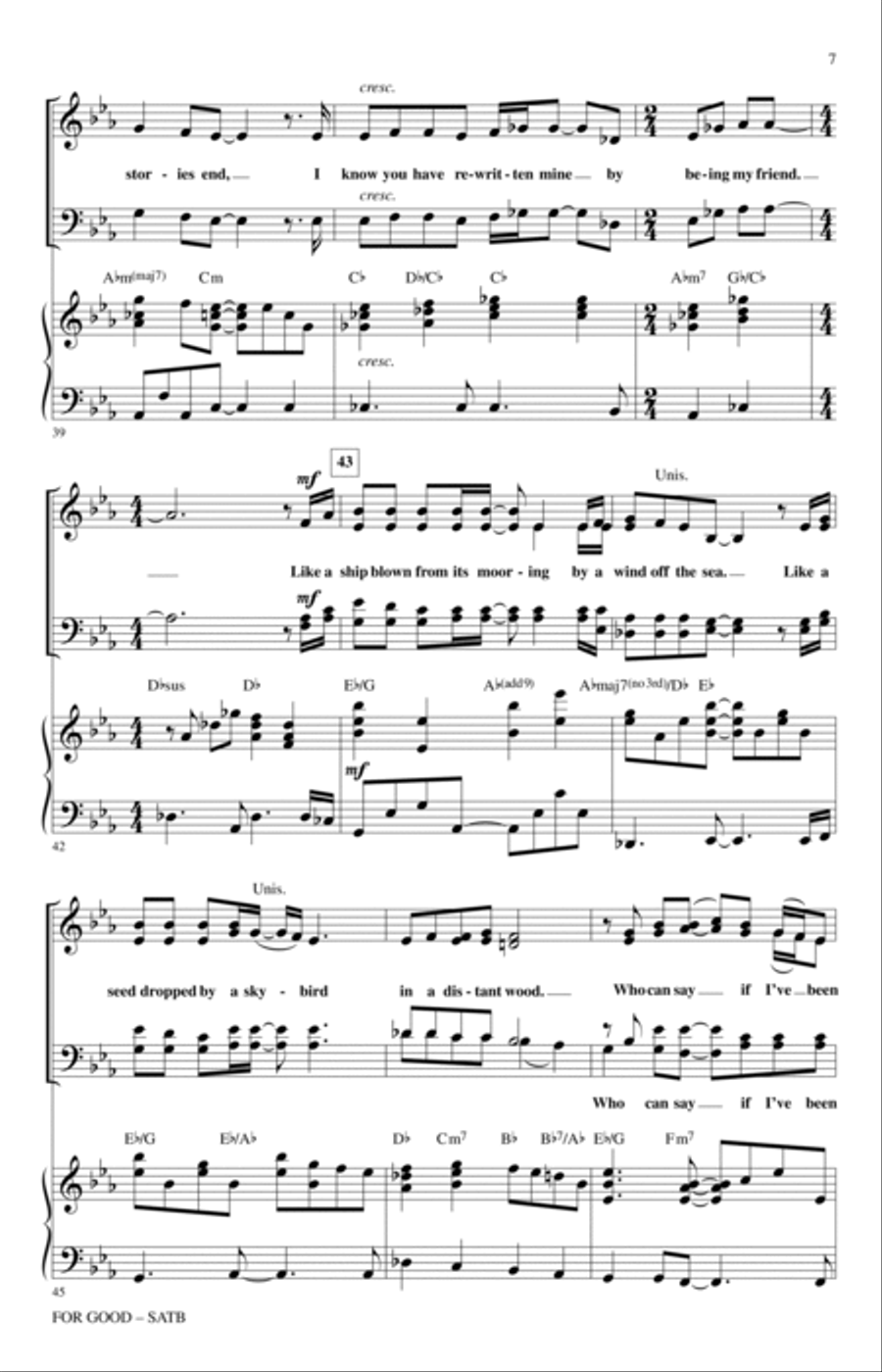 For Good (from Wicked) (arr. Mac Huff) 4-Part scores gallery preview page 5