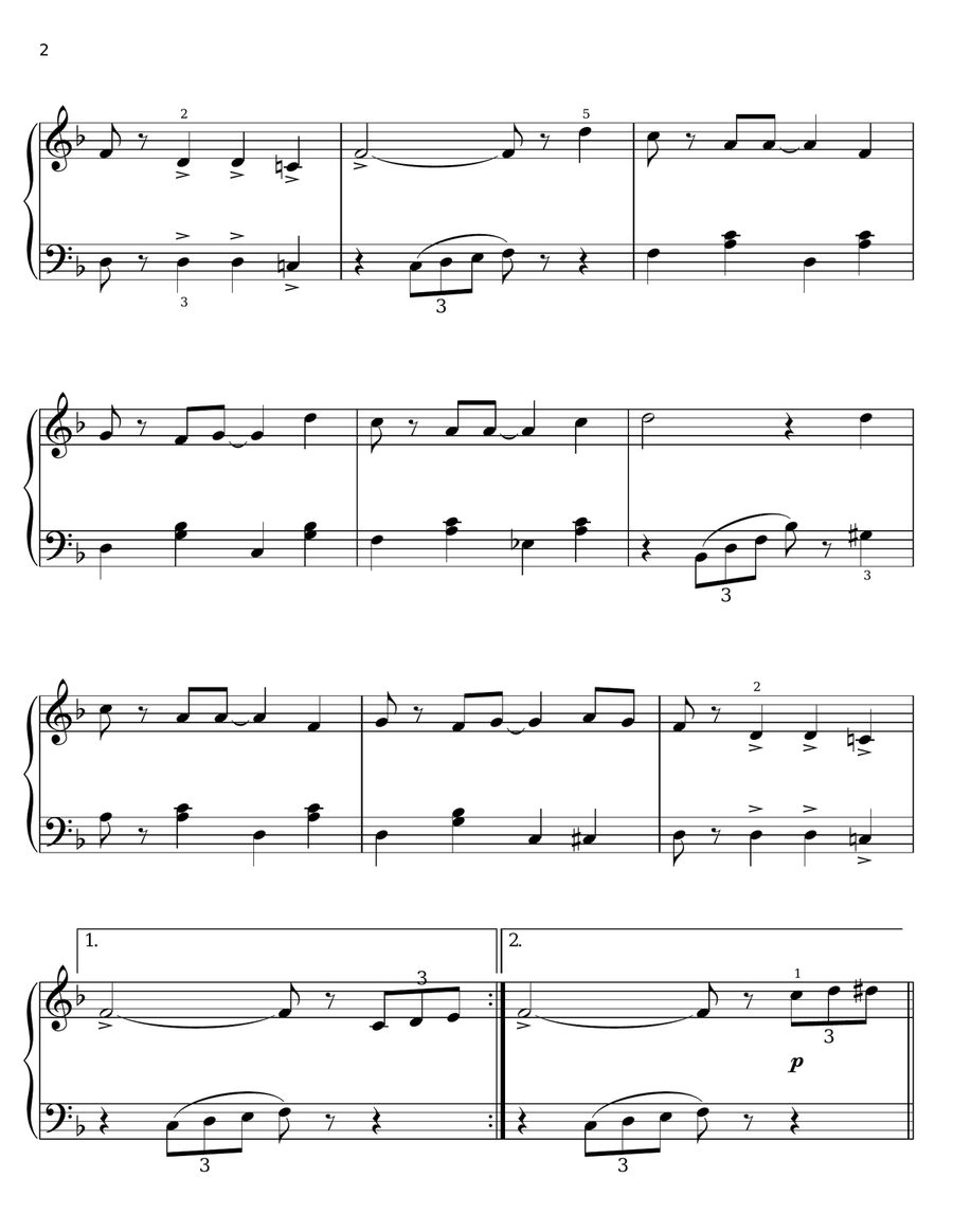 Auld Lang Syne [Ragtime version] (arr. Phillip Keveren) Voice scores gallery preview page 2