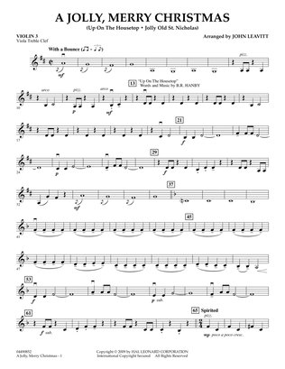 A Jolly, Merry Christmas - Violin 3 (Viola Treble Clef)