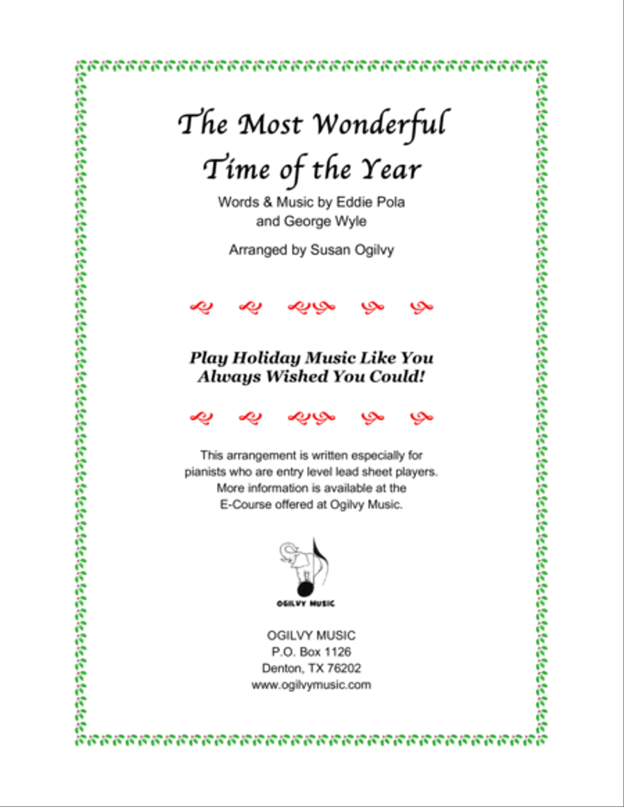 The Most Wonderful Time Of The Year Voice scores gallery preview page 1